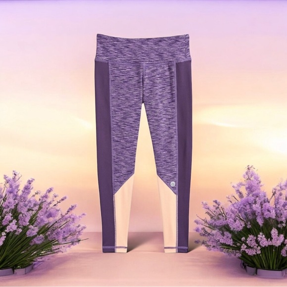 NWT Jill Yoga Little Girls sz 6 Colourblock Purple Leggings - Picture 11 of 11